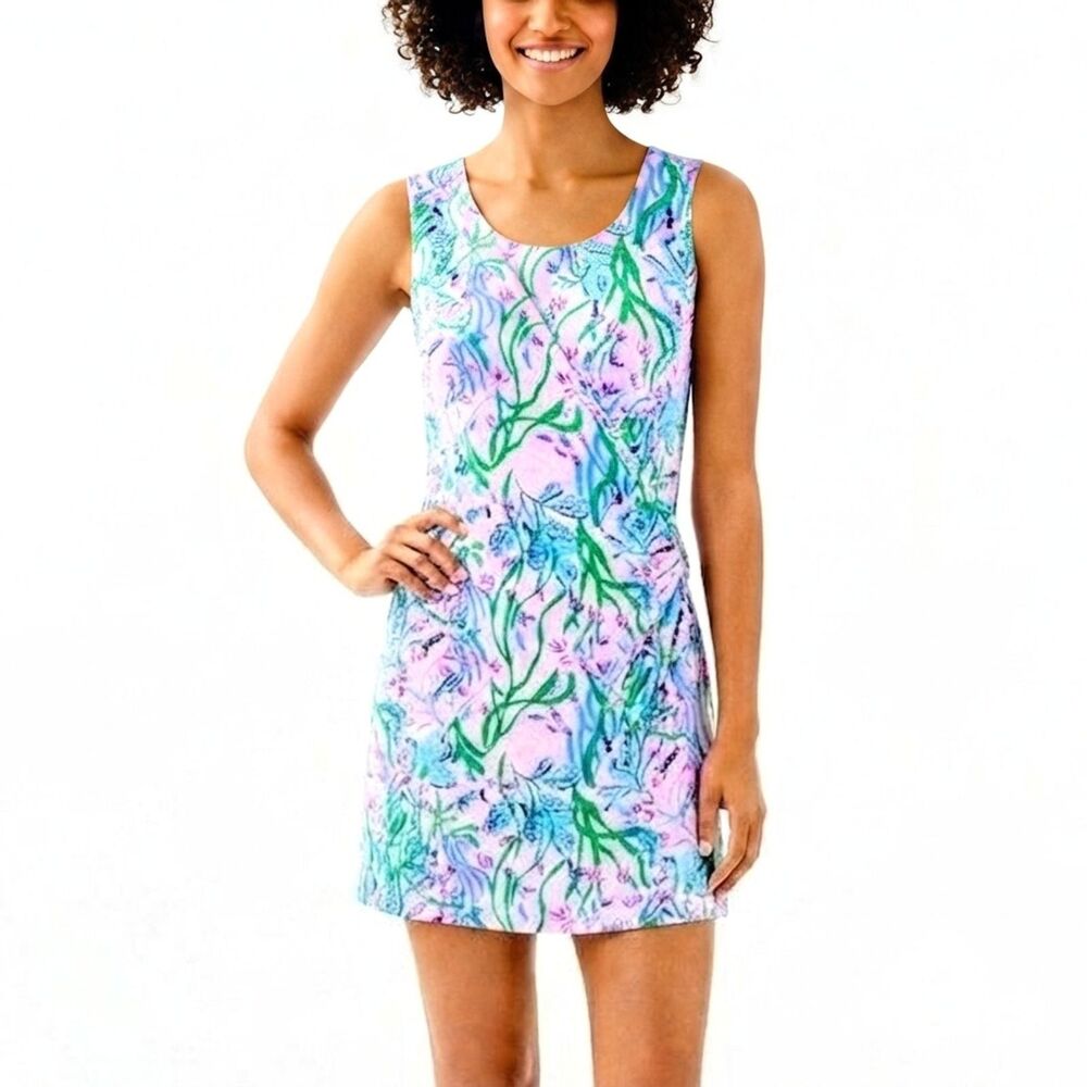 LILLY PULITZER Dress Bryson Sleeveless Multi Seacret Escape Print Women XL NWOT